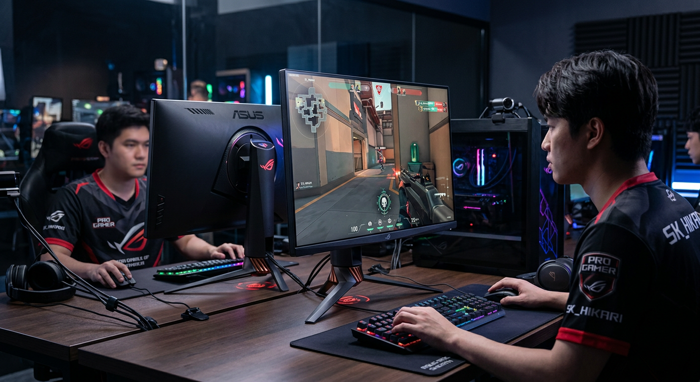 ASUS ROG Swift PG32UQ in a competitive gaming environment