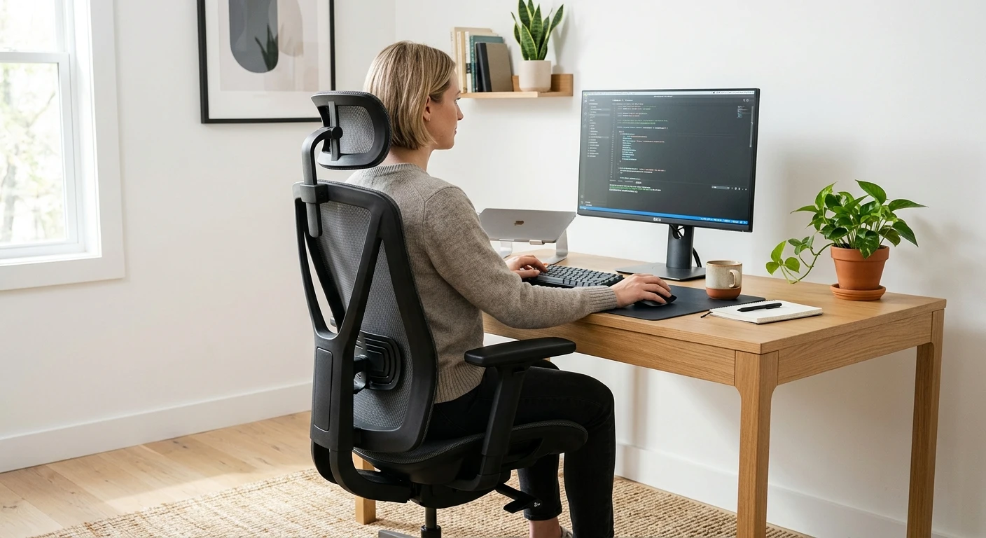Autonomous ErgoChair Pro+ in a minimalist home office
