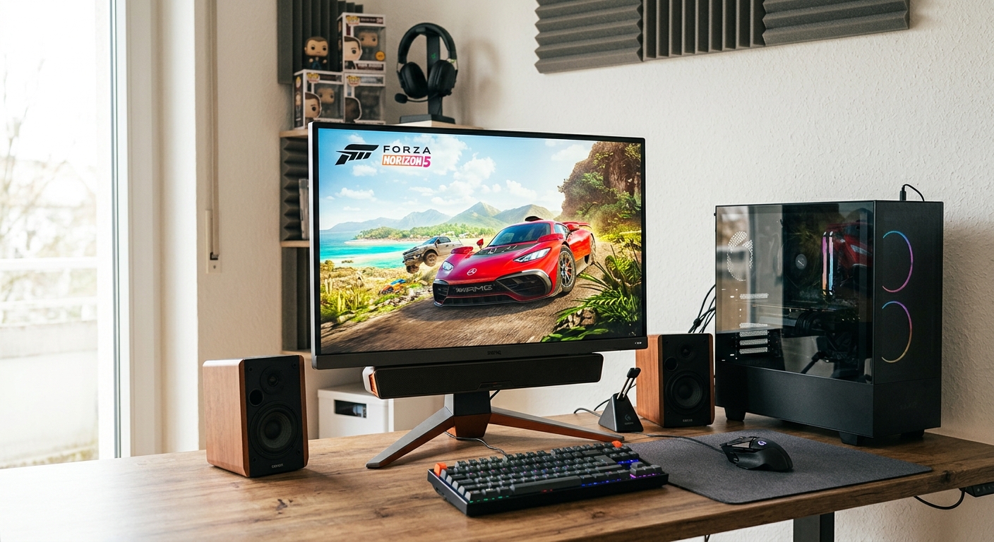 BenQ EX3210U in a budget-friendly gaming setup