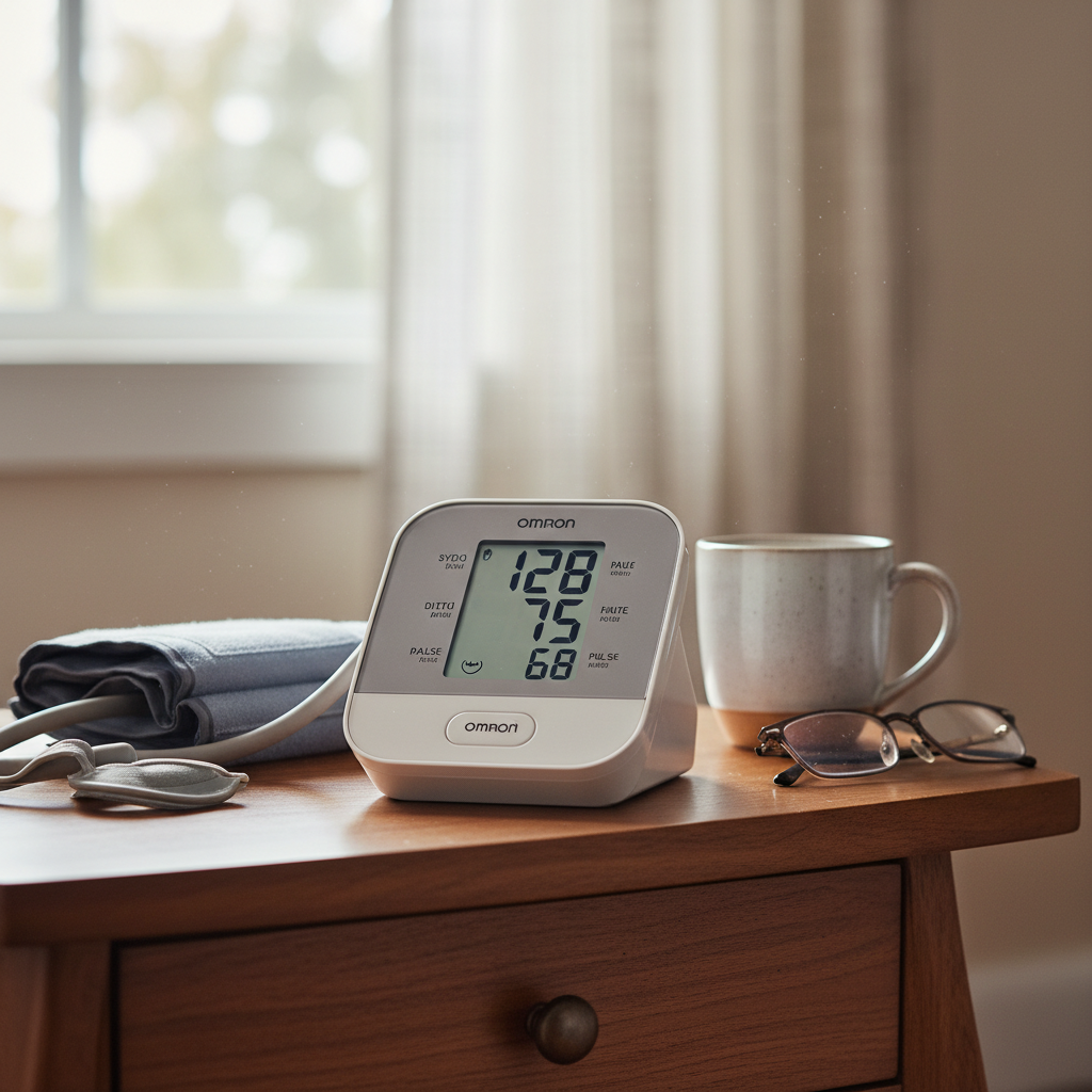 close-up of the Omron Platinum monitor display