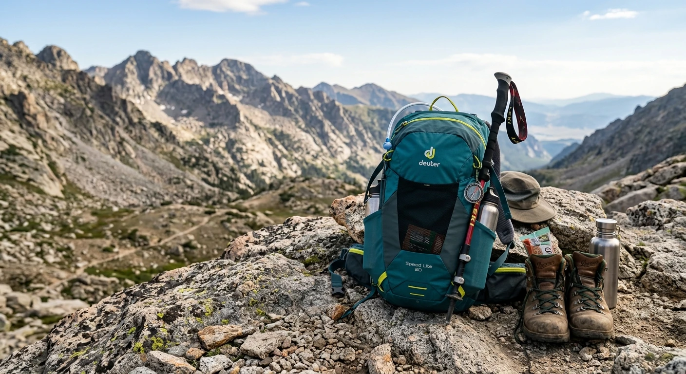 Deuter Speed Lite 20 on a rocky terrain