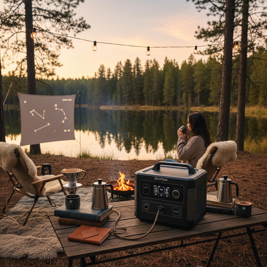 EcoFlow Delta Pro in a camping setup