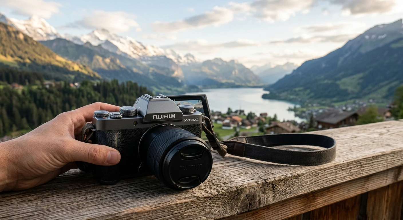 Fujifilm X-T200 with a scenic background
