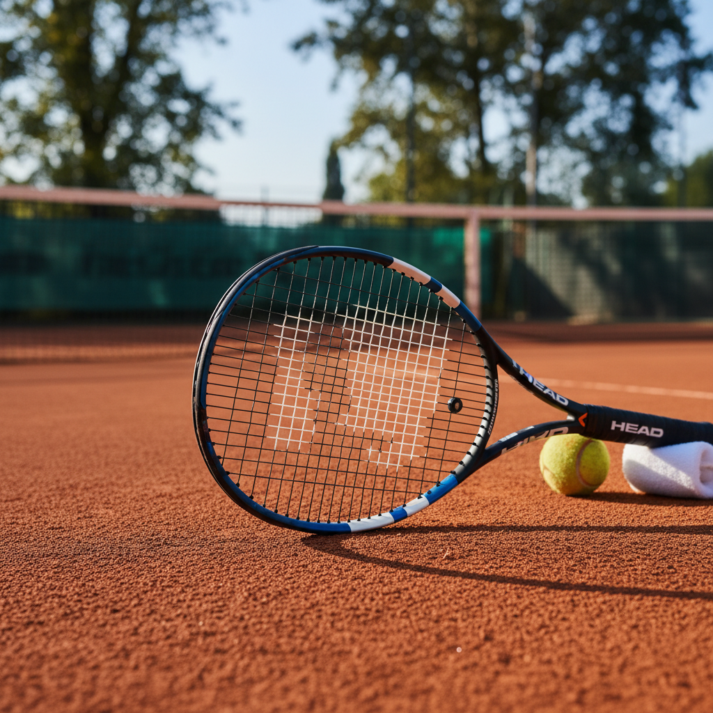 Head Speed Pro 2026 tennis racket resting on a clay court