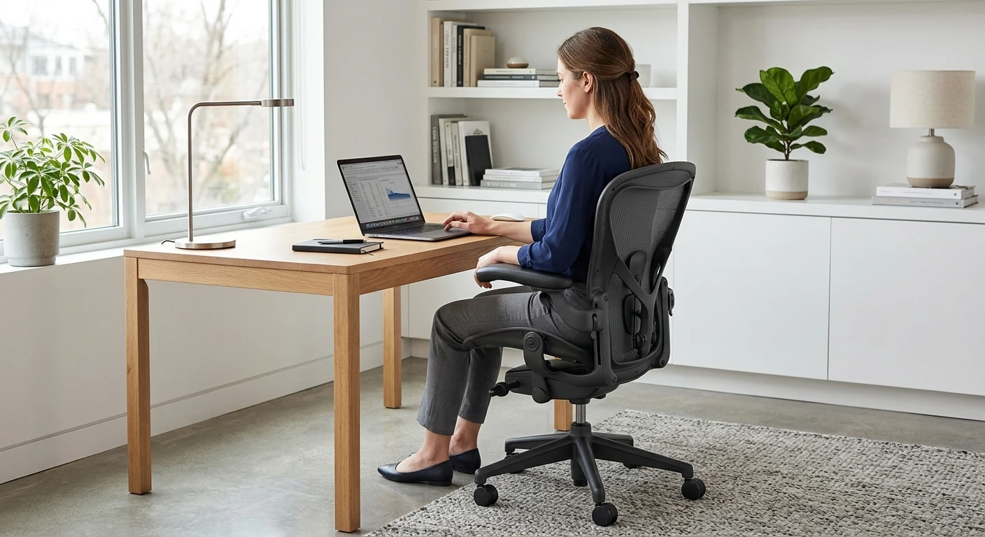 Herman Miller Aeron chair in a modern office setup