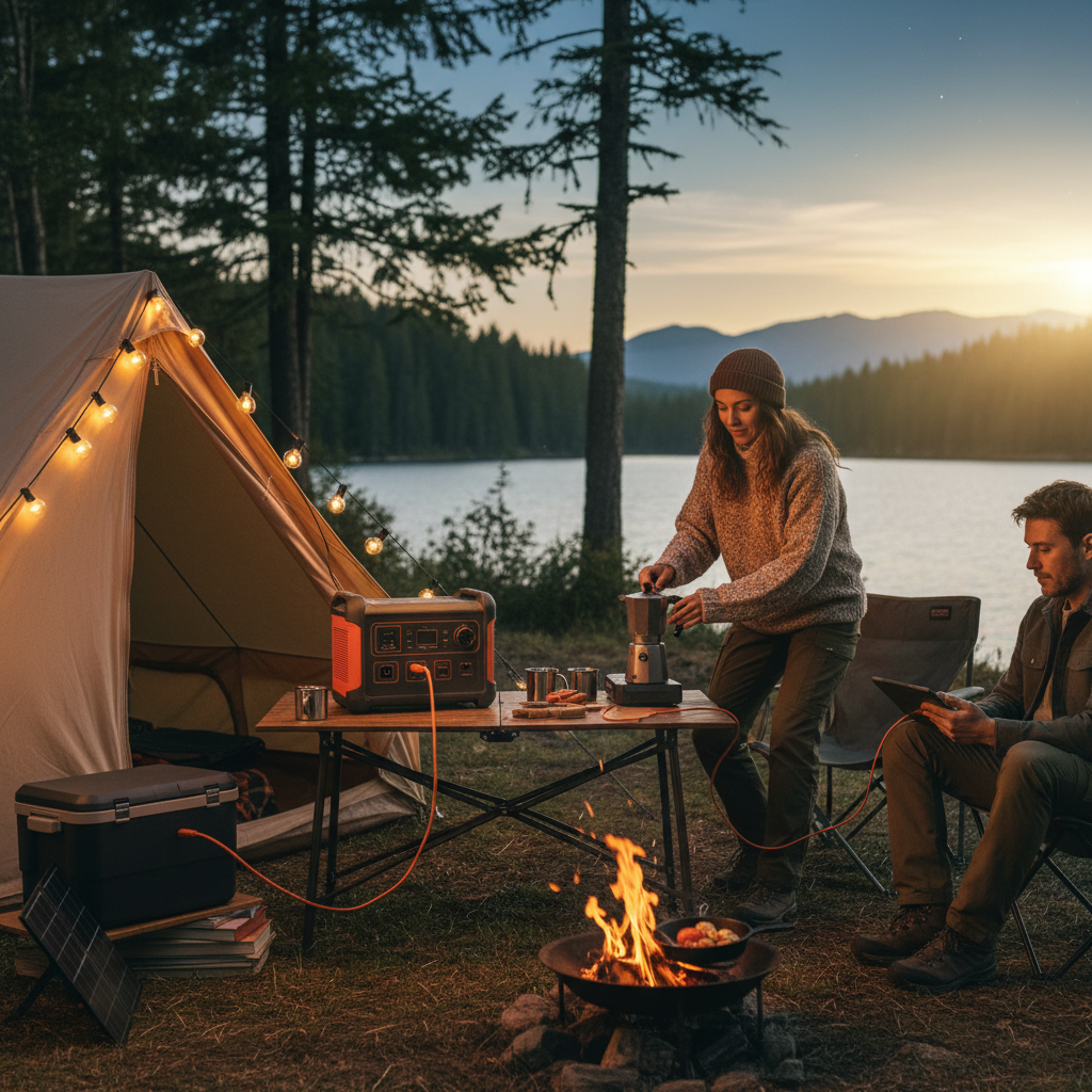 Jackery Explorer 2000 powering a campsite