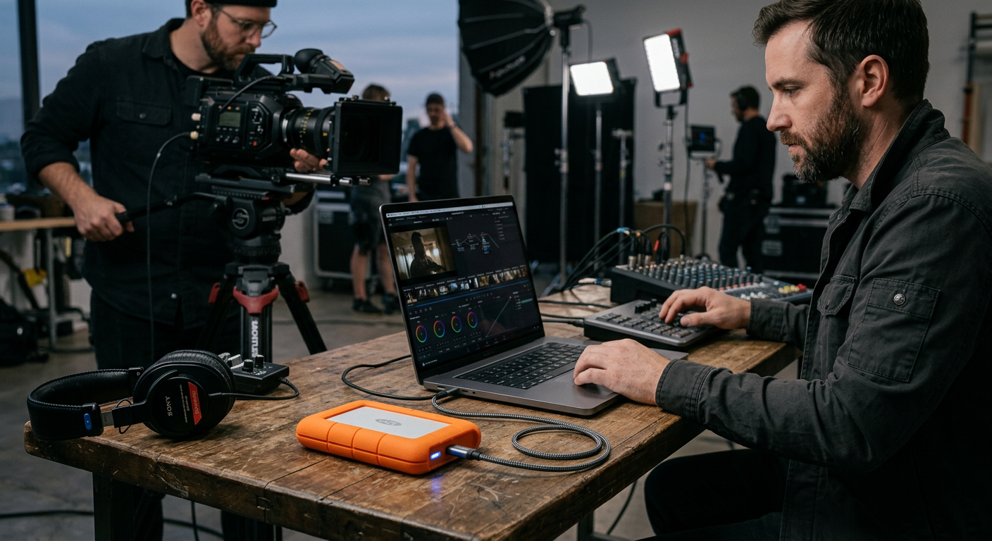 LaCie Rugged SSD Pro in use during a video shoot