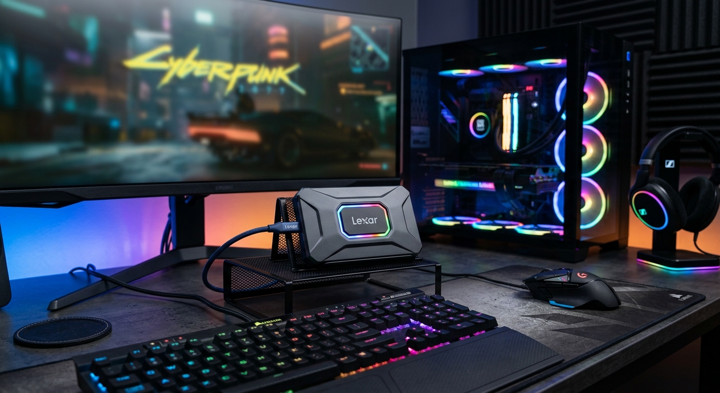 Lexar Professional SL660 with RGB lighting in a gaming setup