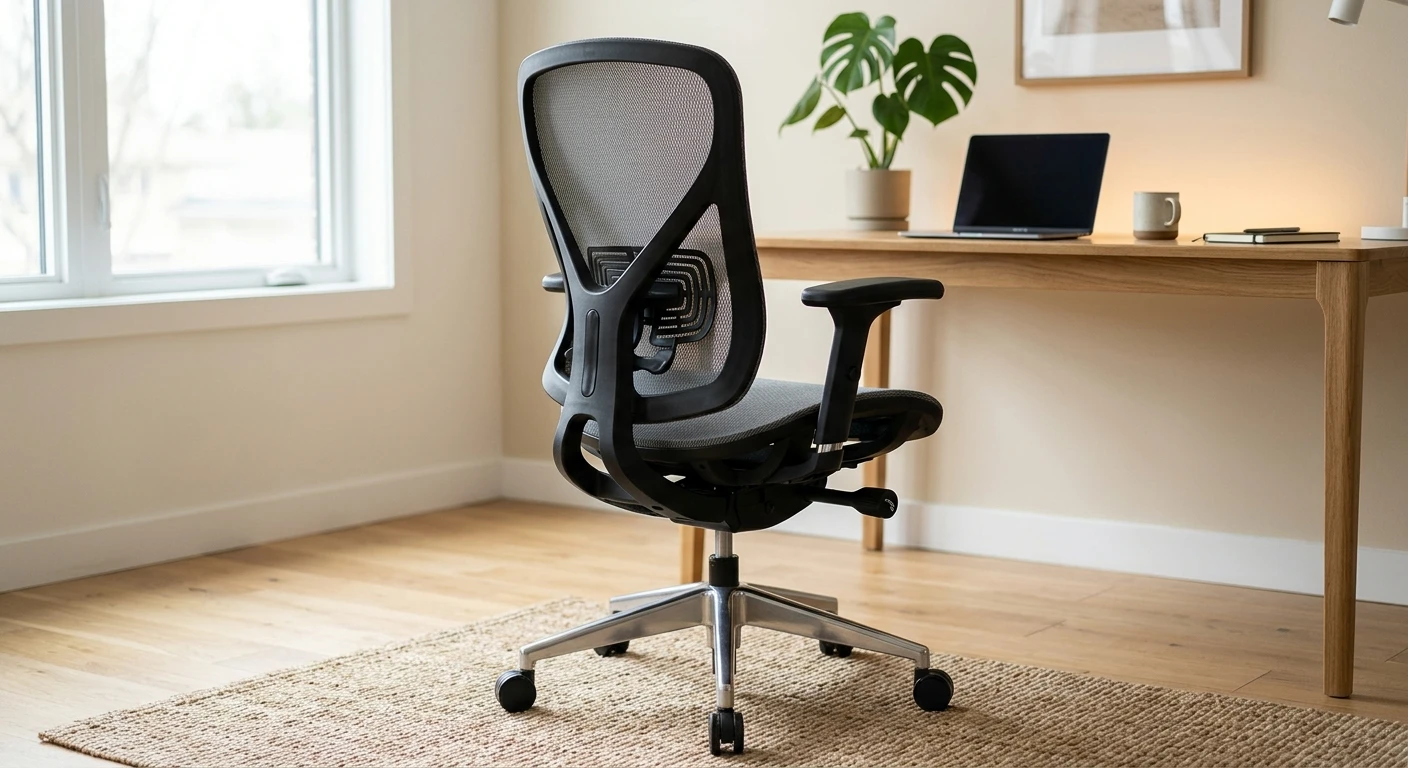 Nouhaus Ergo3D chair showcasing its mesh back and 3D lumbar support