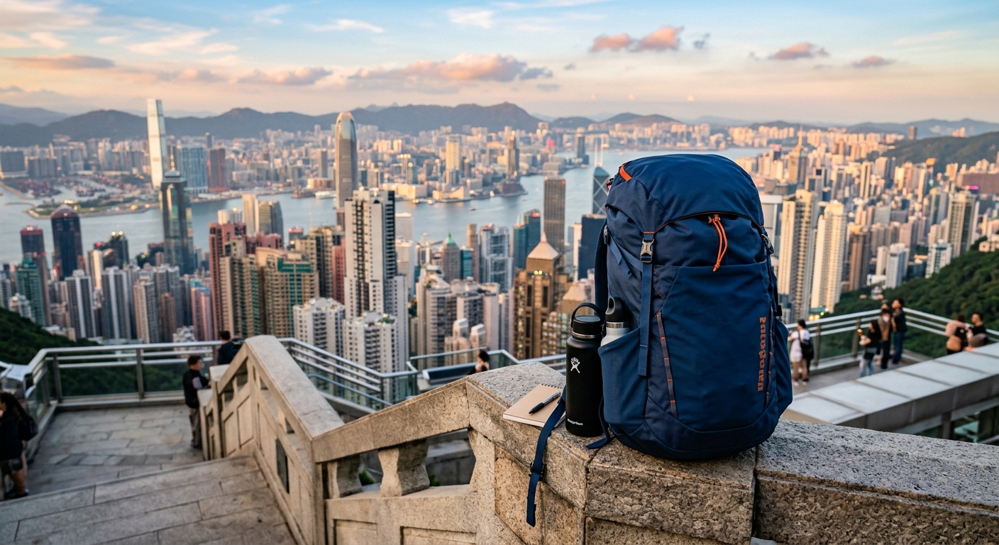 Patagonia Nine Trails 28L with city skyline