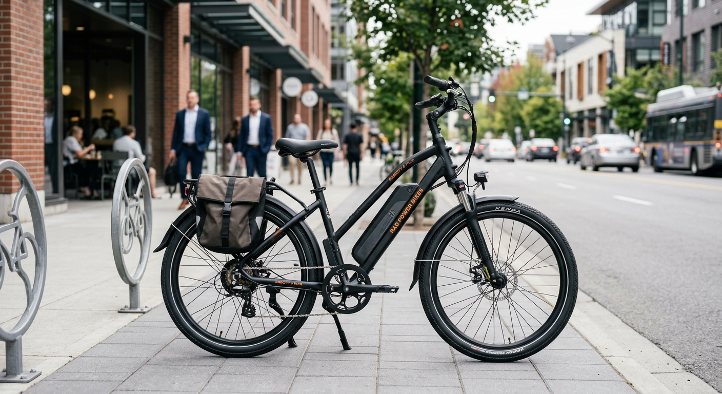 Rad Power Bikes RadCity 5 Plus on a city street