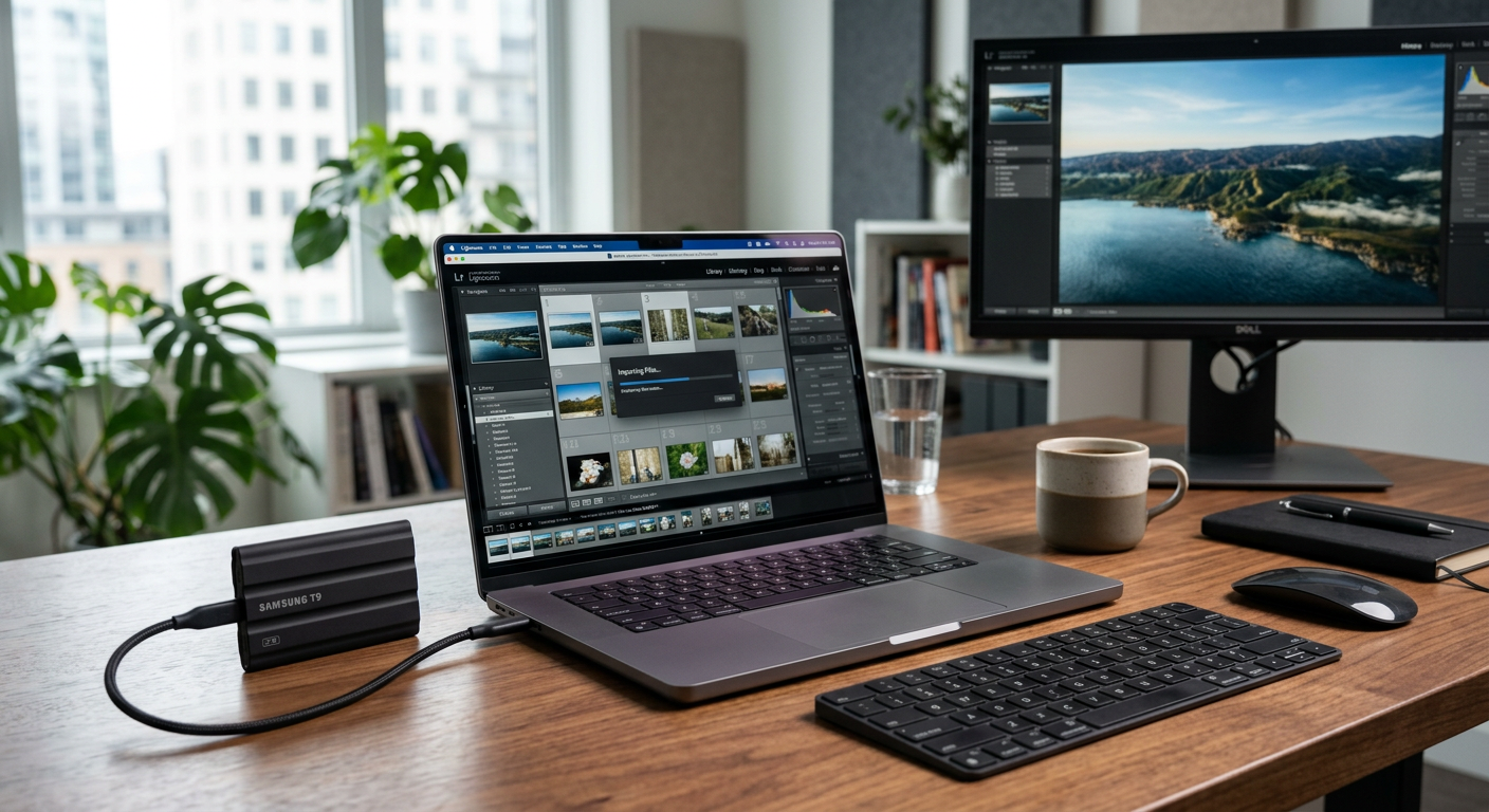 Samsung T9 SSD on a modern workstation