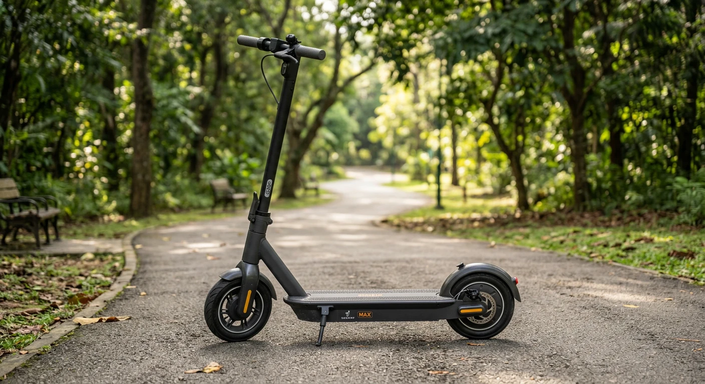 Segway Ninebot MAX G30P on a park path with trees