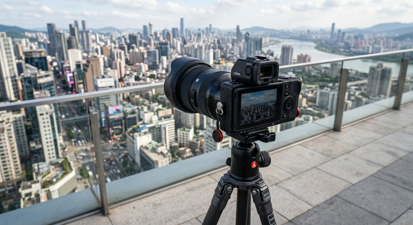 Sigma fp L capturing a detailed cityscape