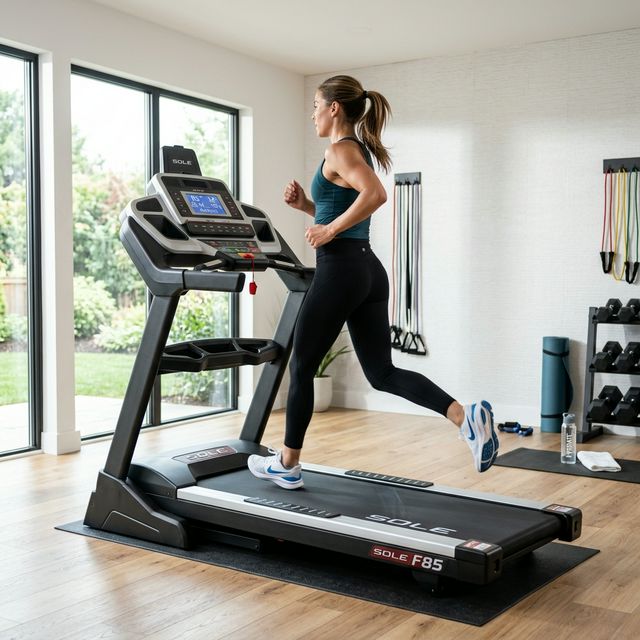 Sole F85 treadmill in use by a runner