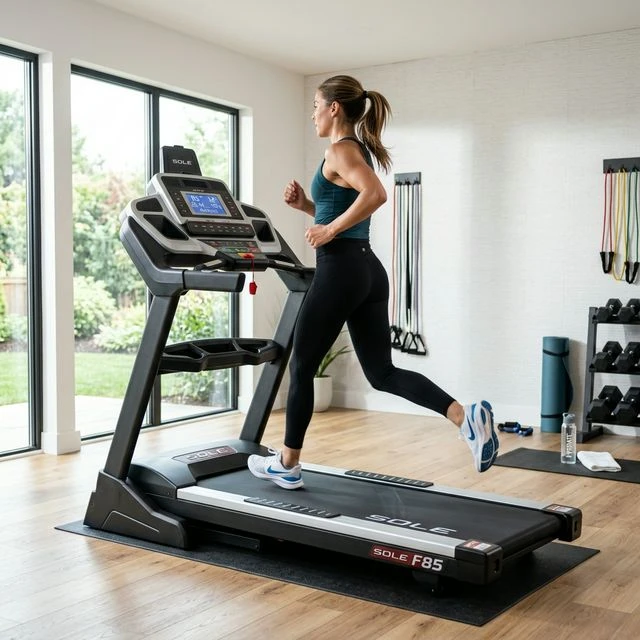 Sole F85 treadmill in use by a runner