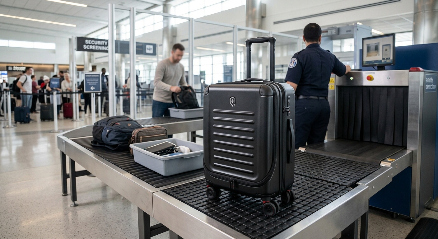Victorinox Spectra 2.0 suitcase in a security checkpoint